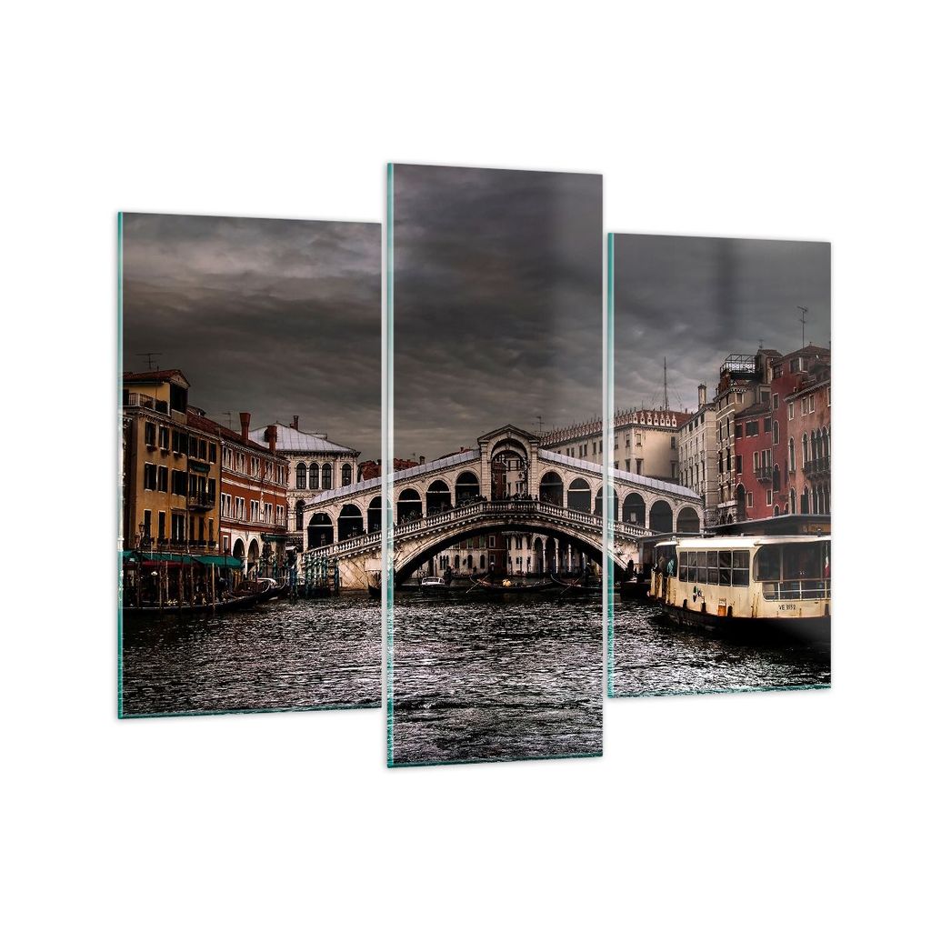 Bilder auf glas - Venedig Brücke Wasser Stadthäuser - 130x100cm - Glasbilder - Wandbilder - Kunstdruck - Wanddekoration aus Glas - Glas Bilder - ...