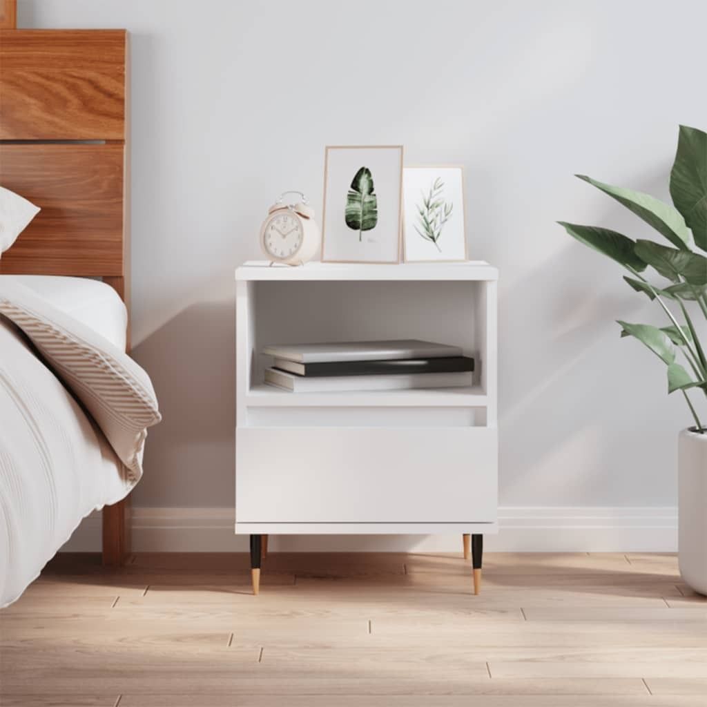 "im Angebot" Nachttisch/Nachtschrank - mit Reichlich Stauraum - Weiß 40x35x50 cm Holzwerkstoff - Beistellschrank CC22591
