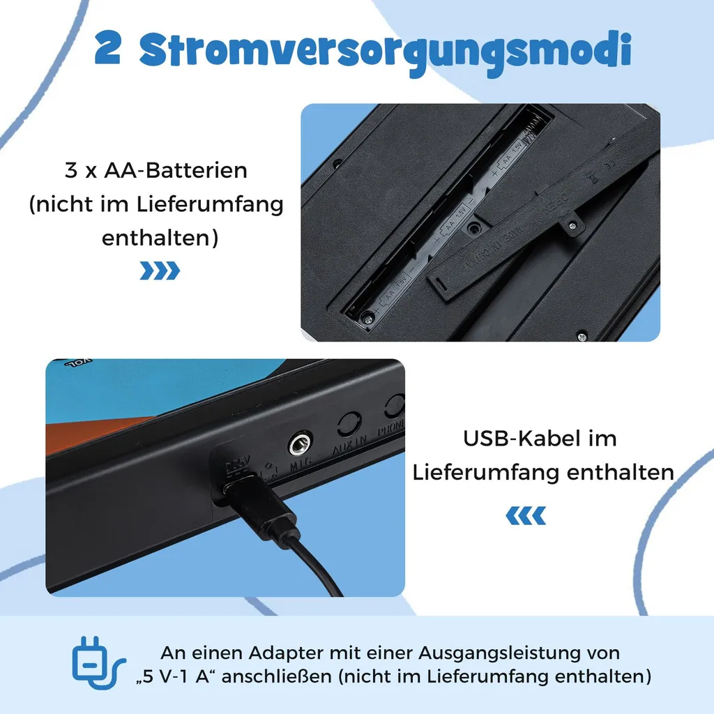 Piano pour enfants COSTWAY Clavier Électrique 49 Touches avec Micro - 8