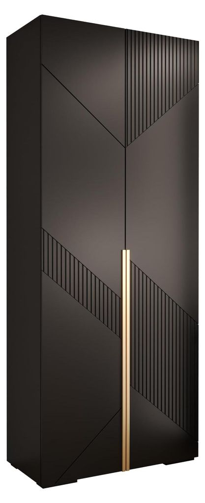 Kryspol - Kleiderschrank Schwarz, 2 Tür, 1 Modul 100x236,7x47cm, Manhattan Ryfel 7