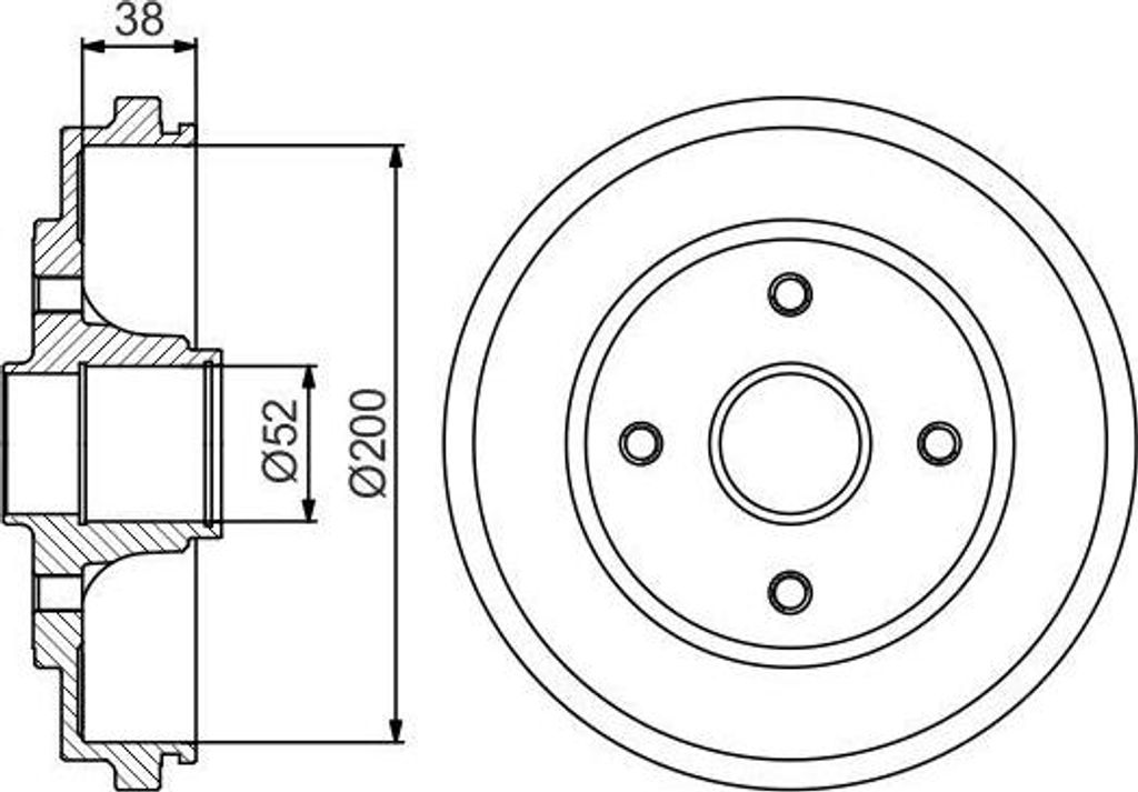 BOSCH 0 986 477 229 Bremstrommel OE 4707272 kompatibel mit Agila A