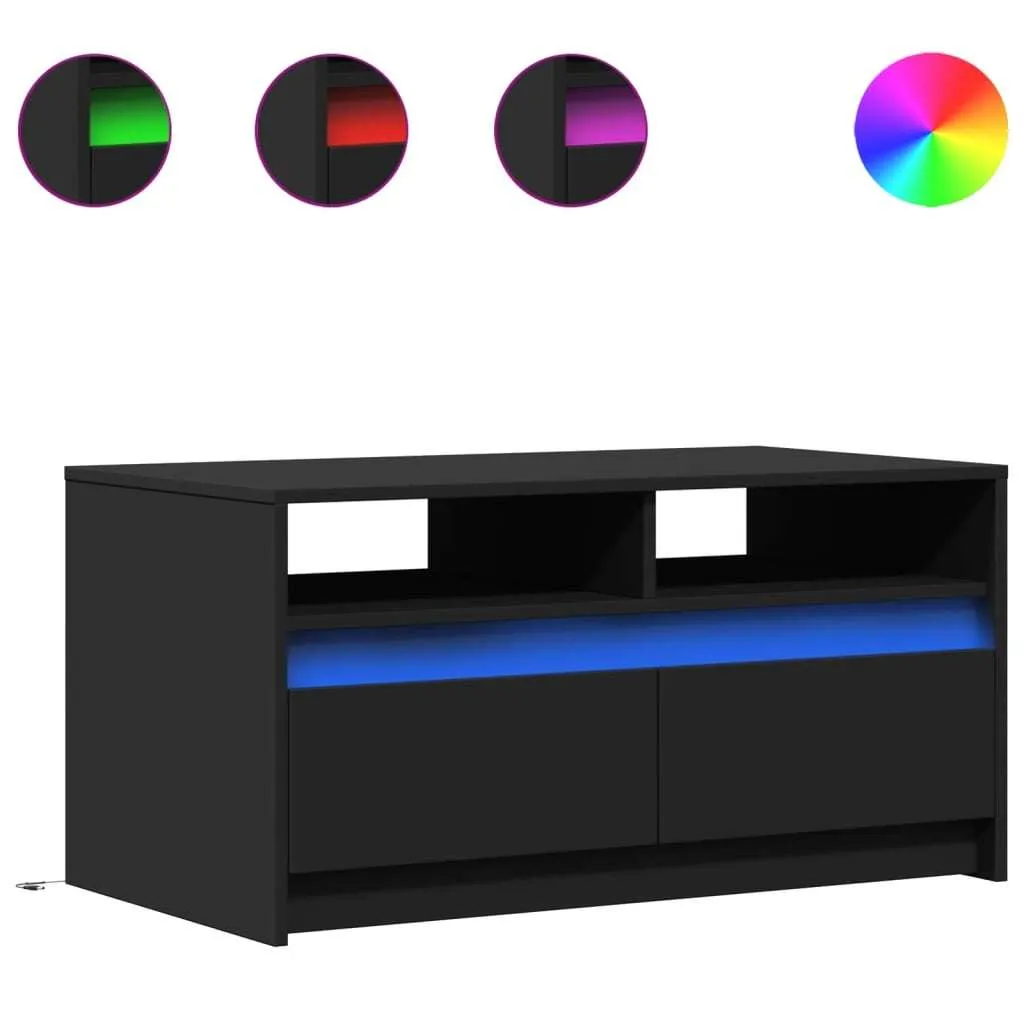 Tavolino da Salotto con Luci LED vidaXL - Nero, Pratico e Resistente