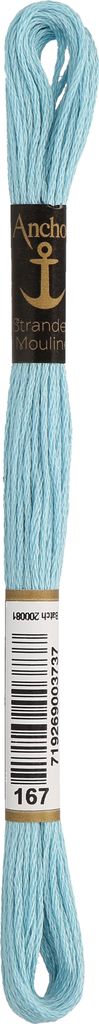 Anchor Sticktwist 4635000-00167 kristallblau Stickgarn, 100 % Baumwolle