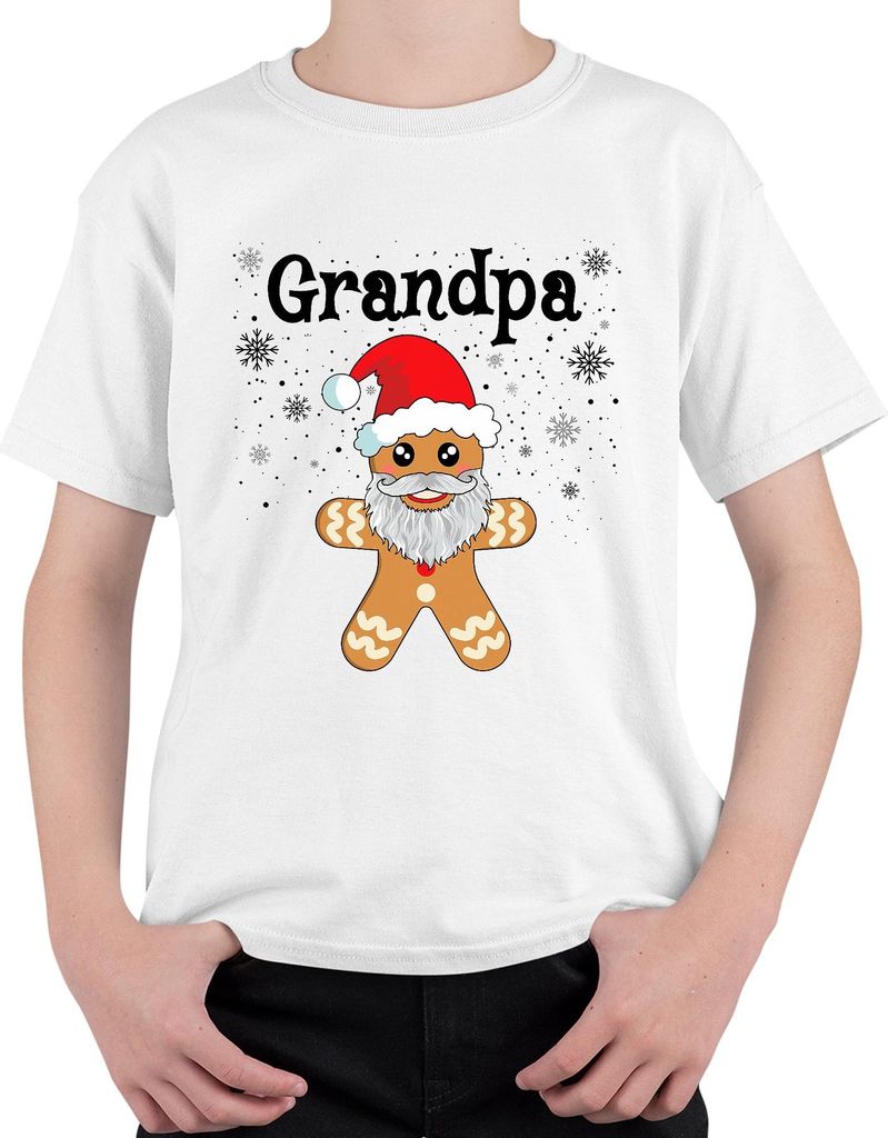 Grandpa Lebkuchenmann Opa Weihnachten Geschenk Bart Lustig Uni Kinder T-Shirt, Weiß, 128