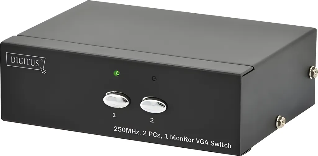 Commutateur VGA 2 Ports pour Écran Ordinateur DIGITUS D-Sub15 250MHz