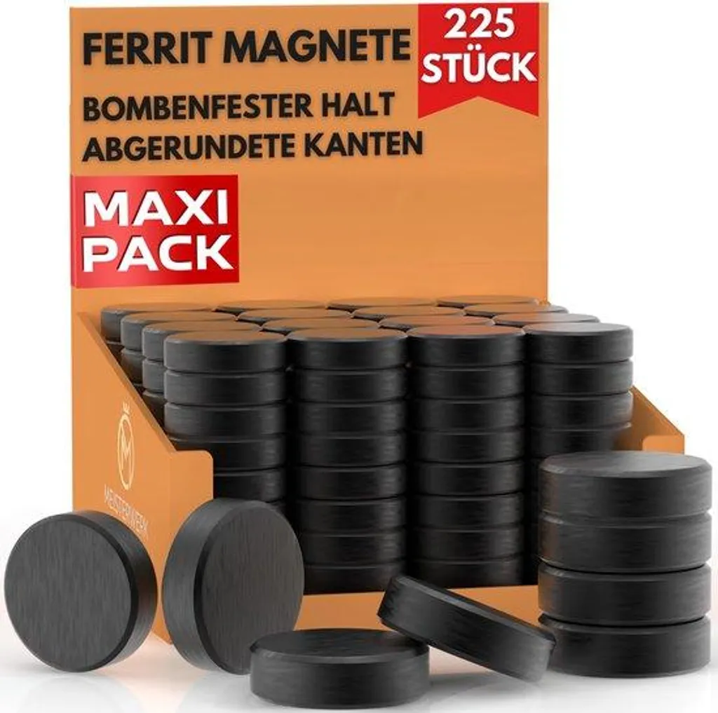 Aimants ronds noirs en ferrite pour fixer vos documents sans glisser - 225