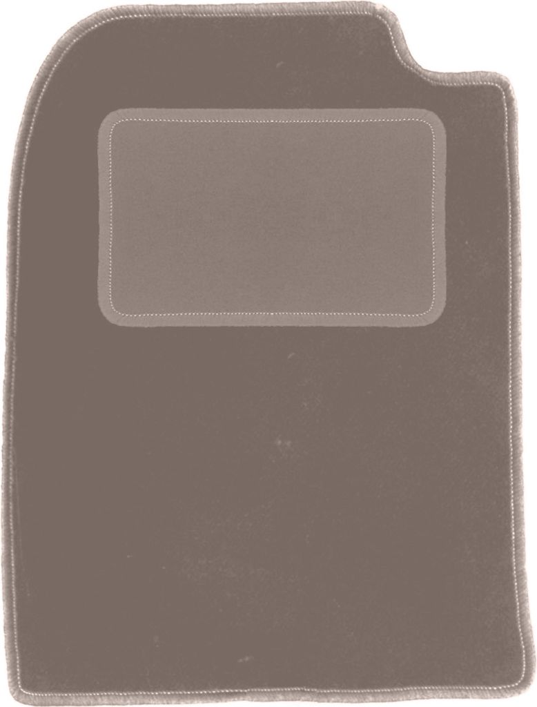 Fahrerfußmatte Velours beige passend für Ford Fusion (2002-2005, Schrägheck) – mit Befestigungen – passgenau