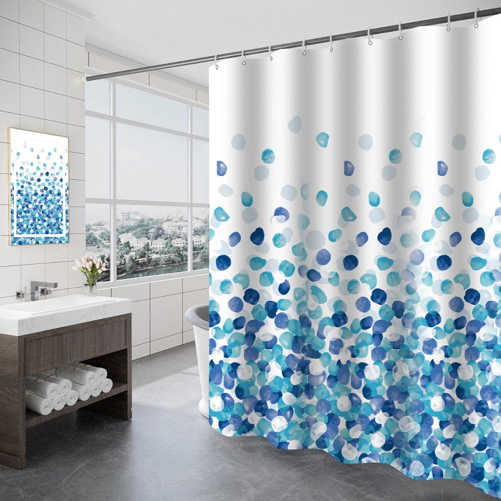 Wasserdichter Duschvorhang, Shower Curtains Waschbar Schnelltrocknend Textil Stoff Polyester Badewanne Vorhang,(180*180CM)
