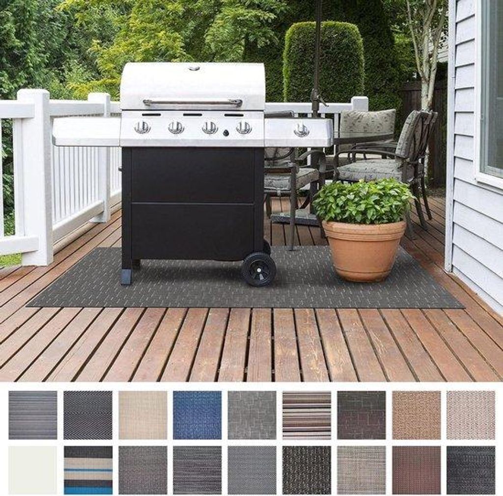 Vinyl-Terrasmat für Barbecue - 90 x 180 cm - Flammschutz - Siena