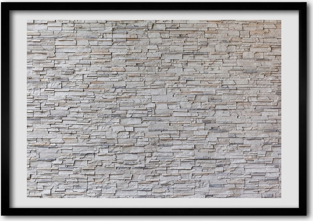 Bild - Bilderrahmen - 100 cm x 70 cm - MDF - Rahmen - Foto - Wandkunst Steinwand