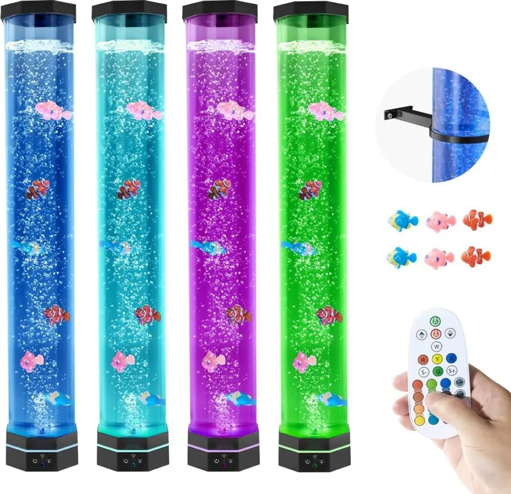 Lampada Lavica 80cm Effetto Acquario | 16 Colori LED e Pesci Tropicali - 1