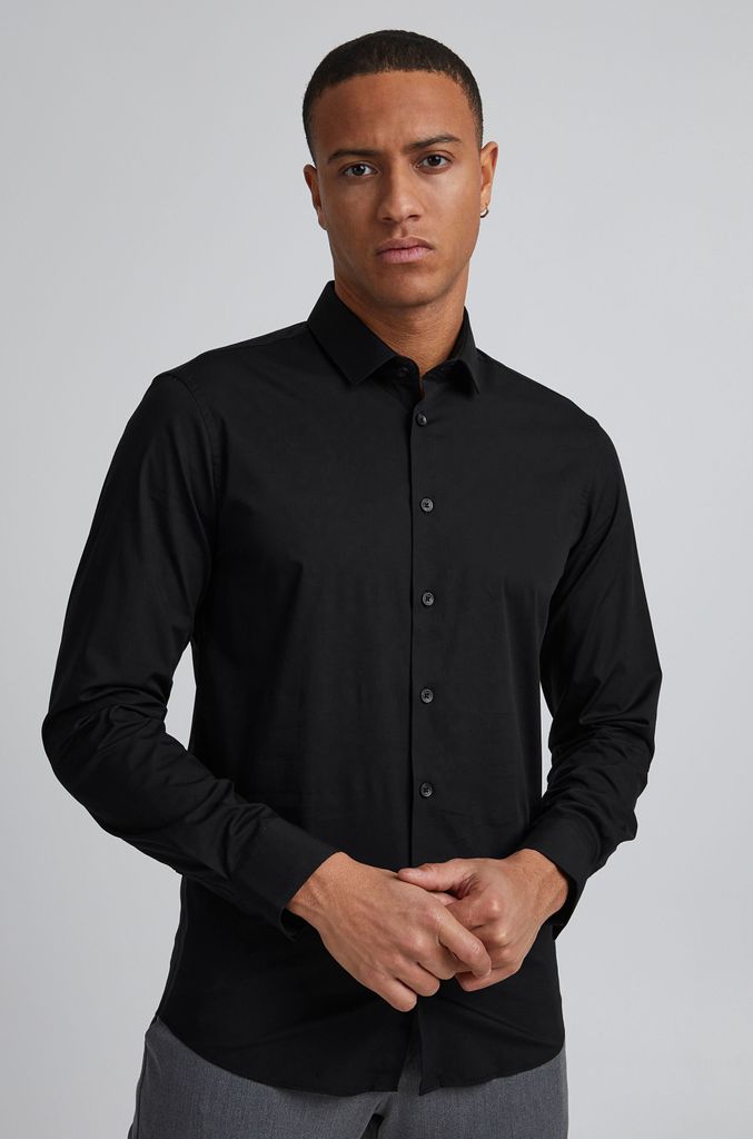CASUAL FRIDAY CFPalle Slim Fit Shirt Herren Business Hemd Herrenhemd unifarben mit Kentkragen