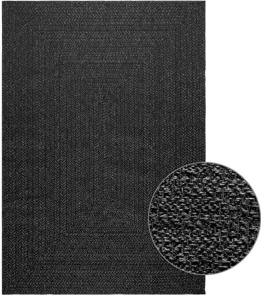 Teppich ZIZUR Anthrazit 140x200cm Jute-Optik Indoor und Outdoor