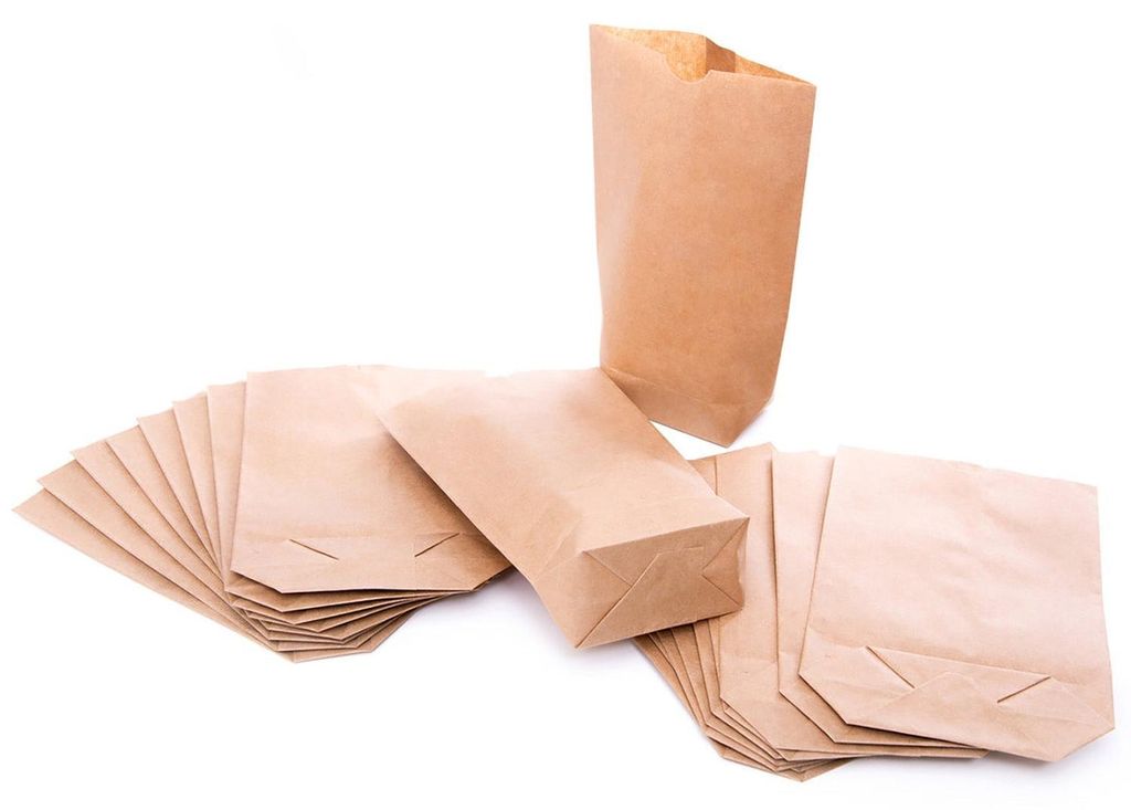 1a-Qualität - 10 kleine braune Papier-Beutel Papiertüten natur Kraftpapier Tüten. Boden-Beutel 14 x 22 x 5,6 cm Geschenktüten Adventskalender V...