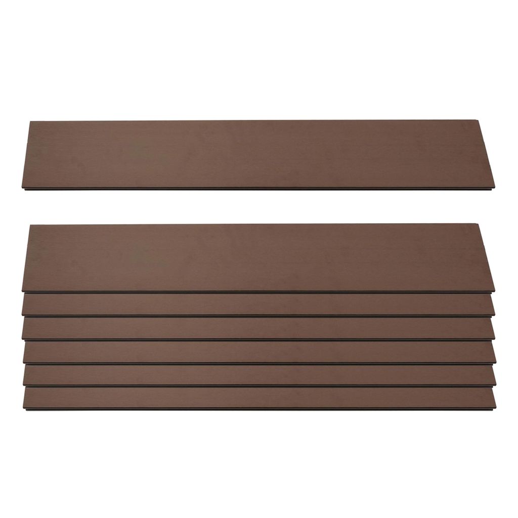 7er Set Latten für WPC-Sichtschutz Sarthe, Bretter Windschutz, ca. 1qm, - 90cm, braun