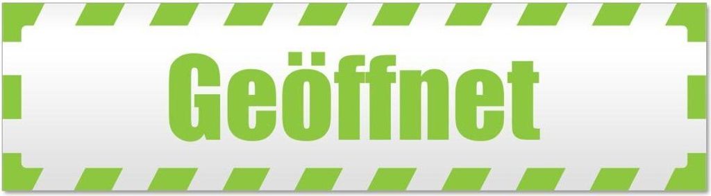 Kiwistar Geöffnet gestreift Magnetschild Schild magnetisch - 45cm Lindgrün - Magnetfolie für Auto PKW Kfz