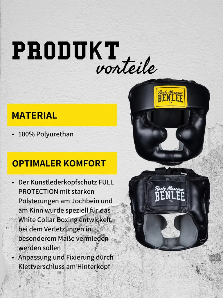 Casque de Sparring Benlee Full Protection pour Boxe et MMA Noir L/XL - 4