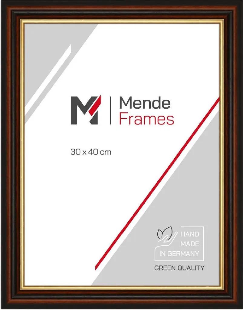 Cornice MendeFrames H015 30x90 Legno Massello Marrone Oro | Qualità Top