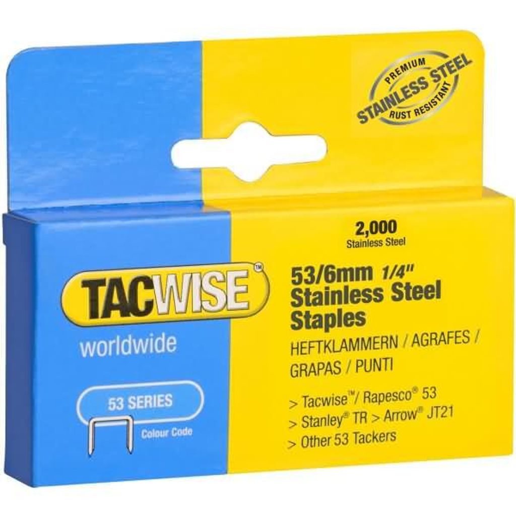 TACWISE Heftklammern 53/6 mm Edelstahl 2.000 Stück