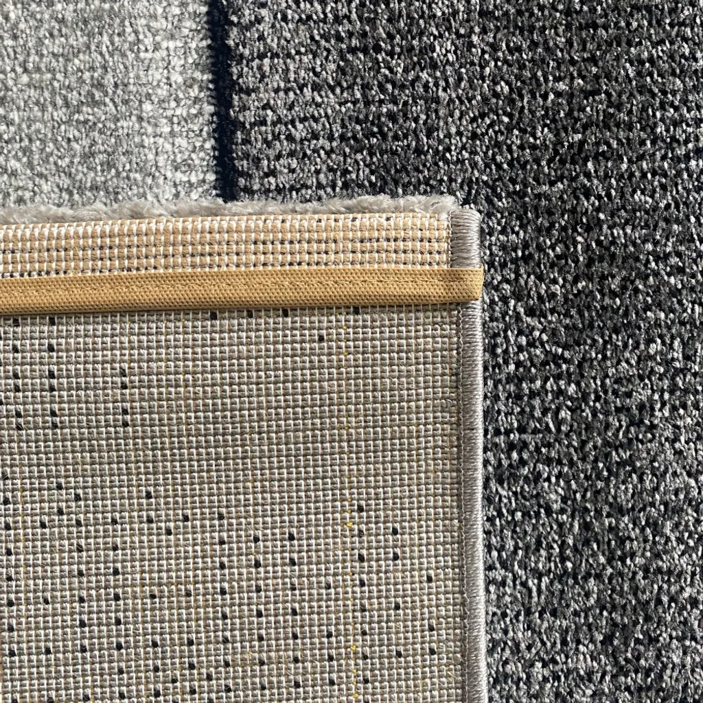 Tapis Design Abstrait Moderne Rectangles Gris - Format 200 x 290 cm - 6