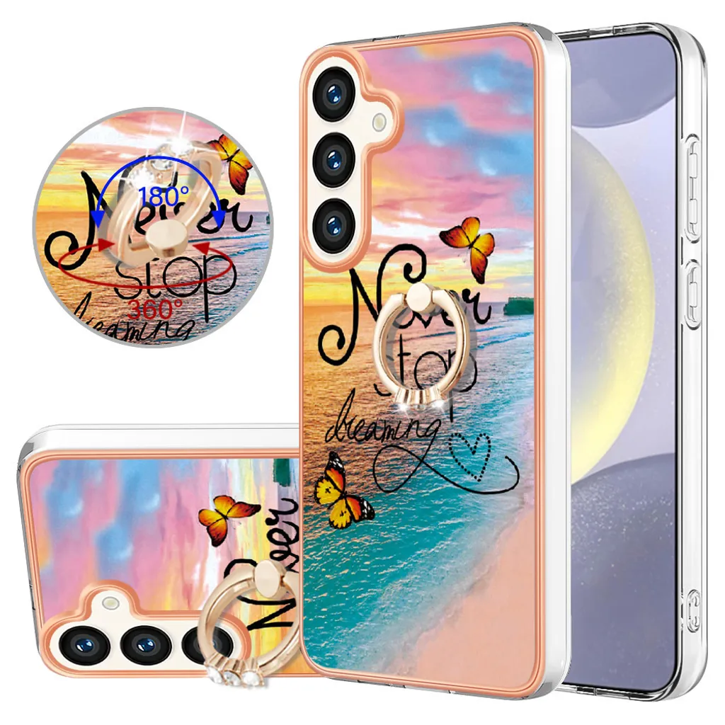 Cover Slim Samsung S25 TPU Silicone Oro con Supporto Integrato