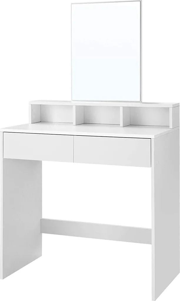 Toeletta Make-up Bianca 80x40x140 cm - Mobile Trucco con Specchio