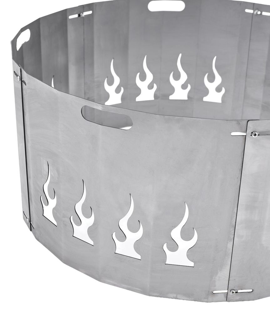 Funkenschutz für Feuerschalen Ø 60 cm – Favilla „Flamme“ aus Stahl mit lasergeschnittenem Flammenmotiv