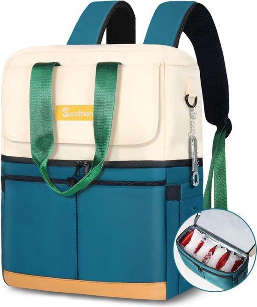 Kühle Isolier-Rugzak 12 Eispacks 36 Dosen 24h wasserdicht