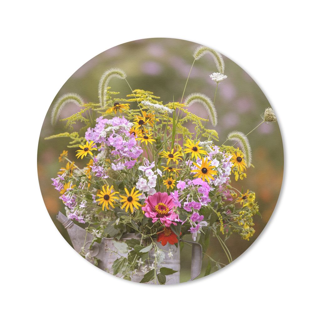 MuchoWow Mauspad Mousepad Blumen - Gießkanne - Farbe 30x30 cm - Mousepads - Maus Mat - Pad - Mausunterlage - Tischunterlage - Schreibtischmatten