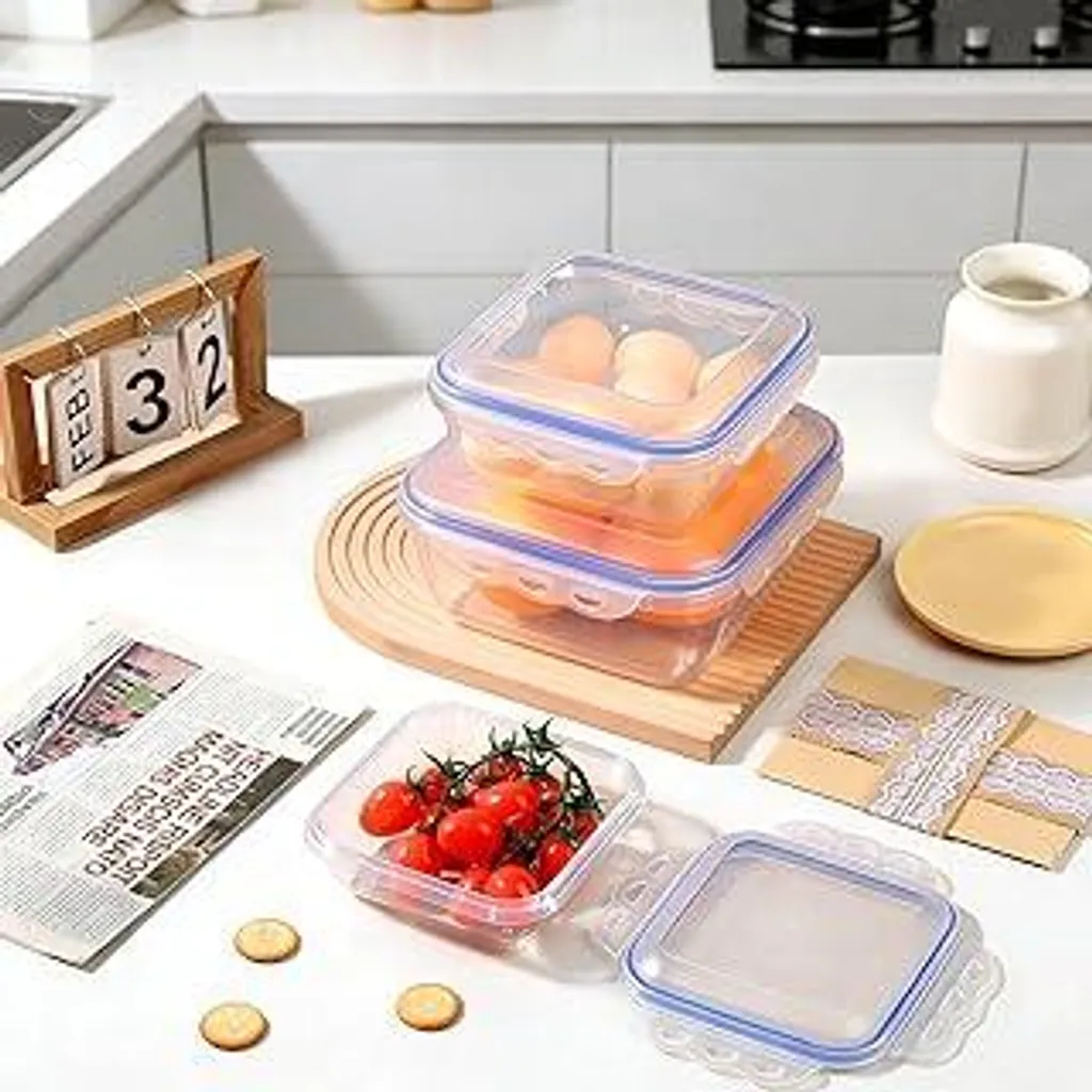 VINATO Set 3 Contenitori Alimenti Quadrati Meal Prep BPA Free