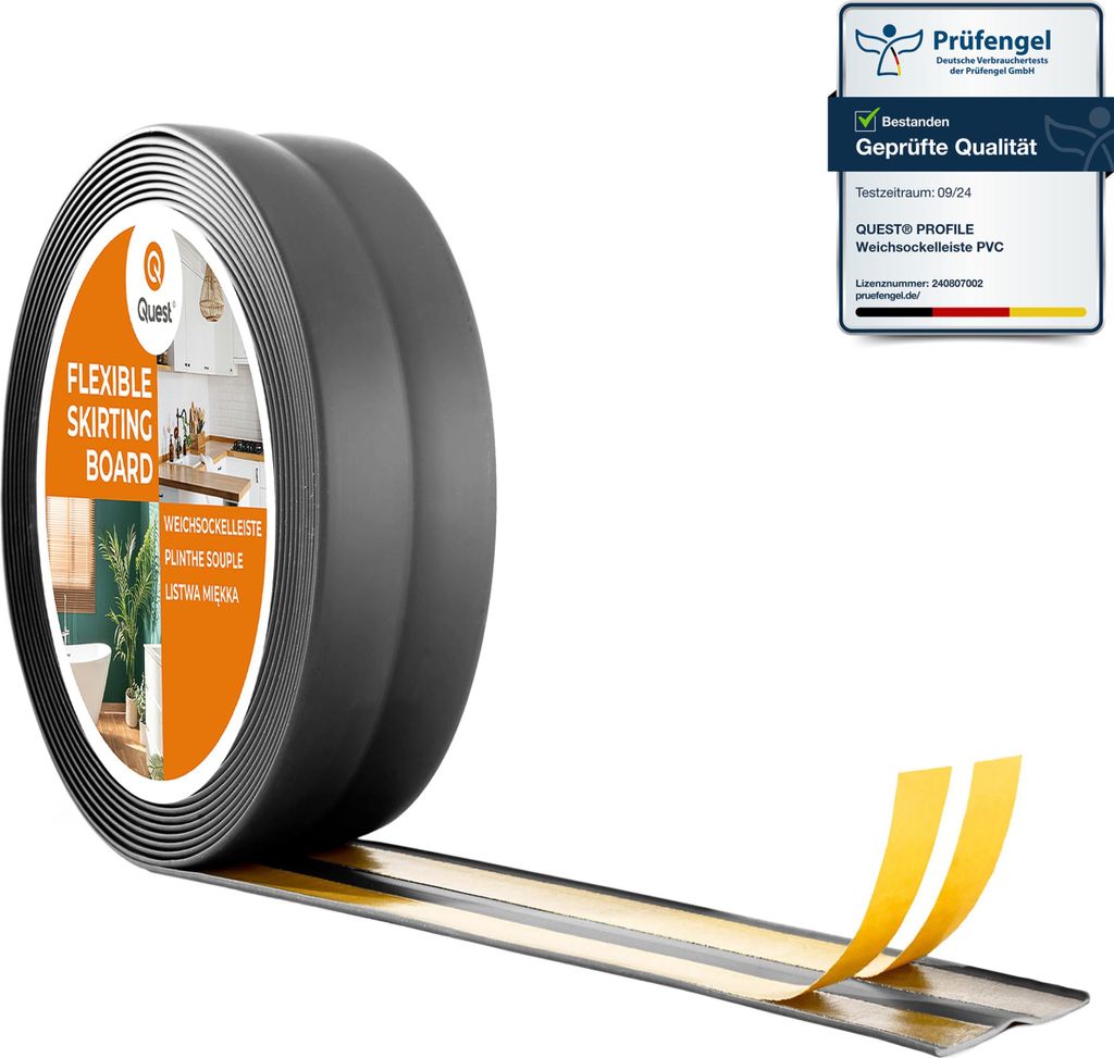 QUEST Profilo di finitura in PVC 30x30mm, 5m, autoadesivo, Immagine del prodotto 