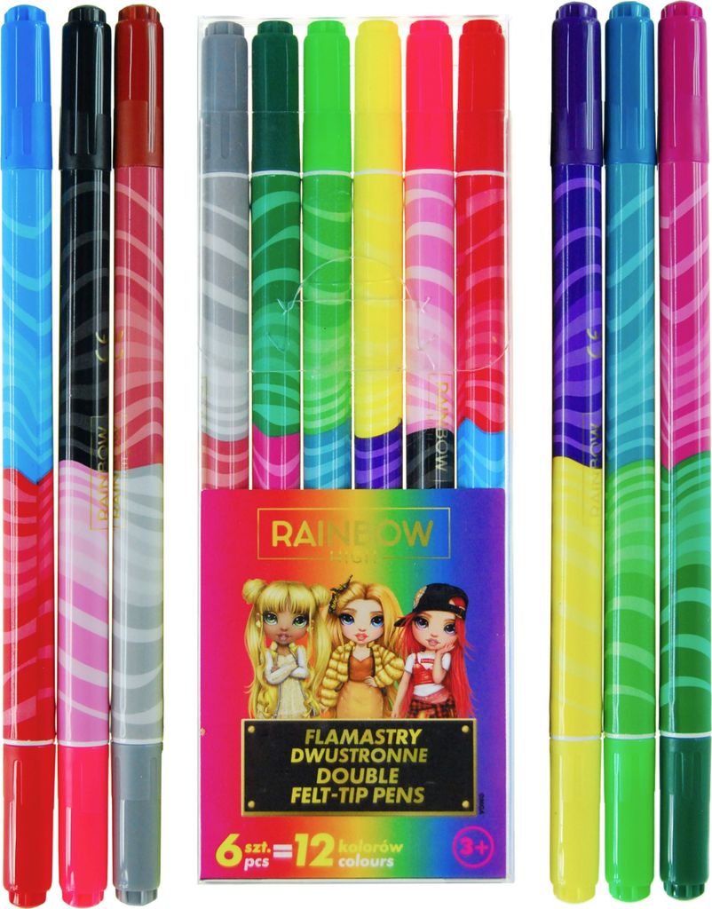 Rainbow High Doppelseitiger Filzstift 6 Stk. 12 Farben