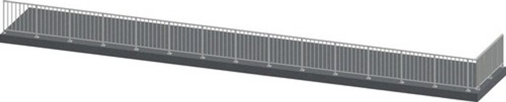 Pertura Geländer-Komplettset Triton anthrazit L-Form Aluminium für Bodenmontage 16,5 m