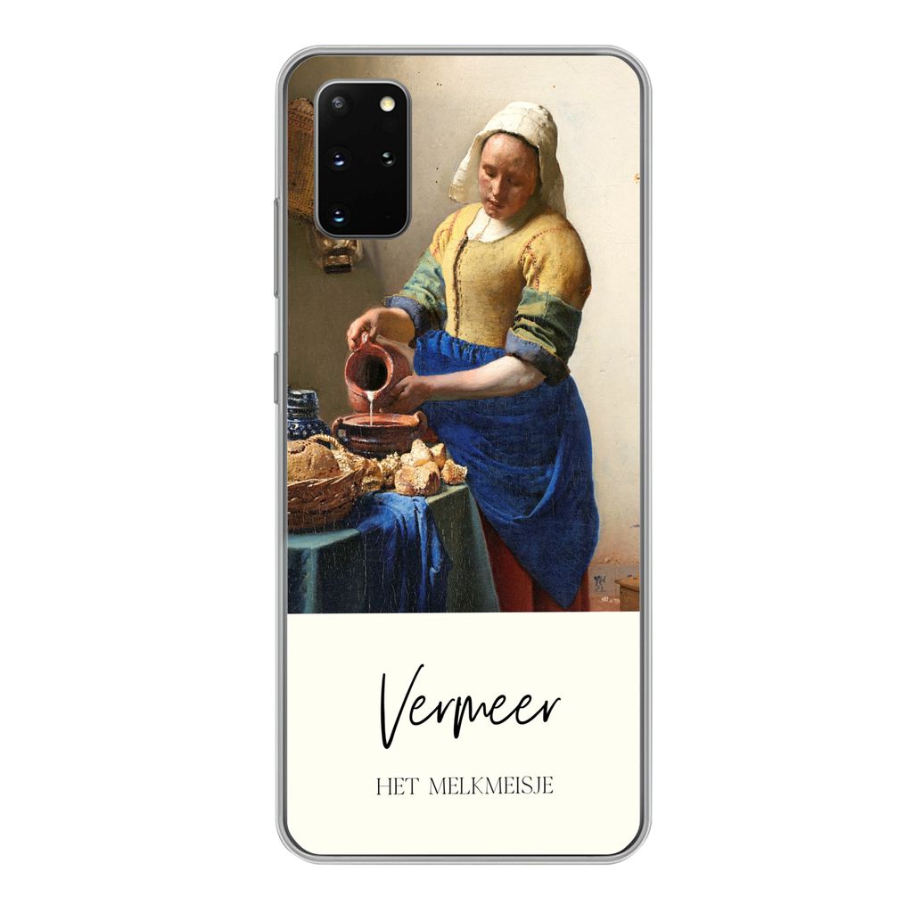 MuchoWow Handyhülle Schutzhülle Hülle für Samsung Galaxy S20 Plus Kunst - Milchmädchen - Vermeer Silikon Softcase Handy Hülle - Hartschale