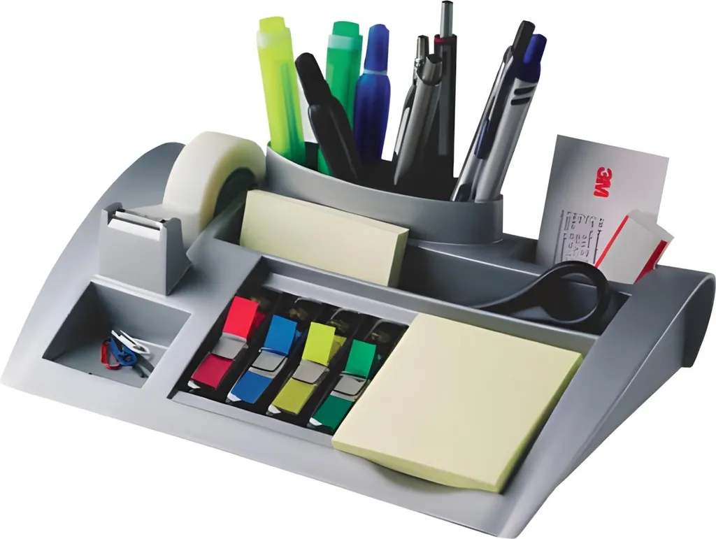 Organiseur de bureau Post-it C50 métallique argent - Rangement Notes - 3