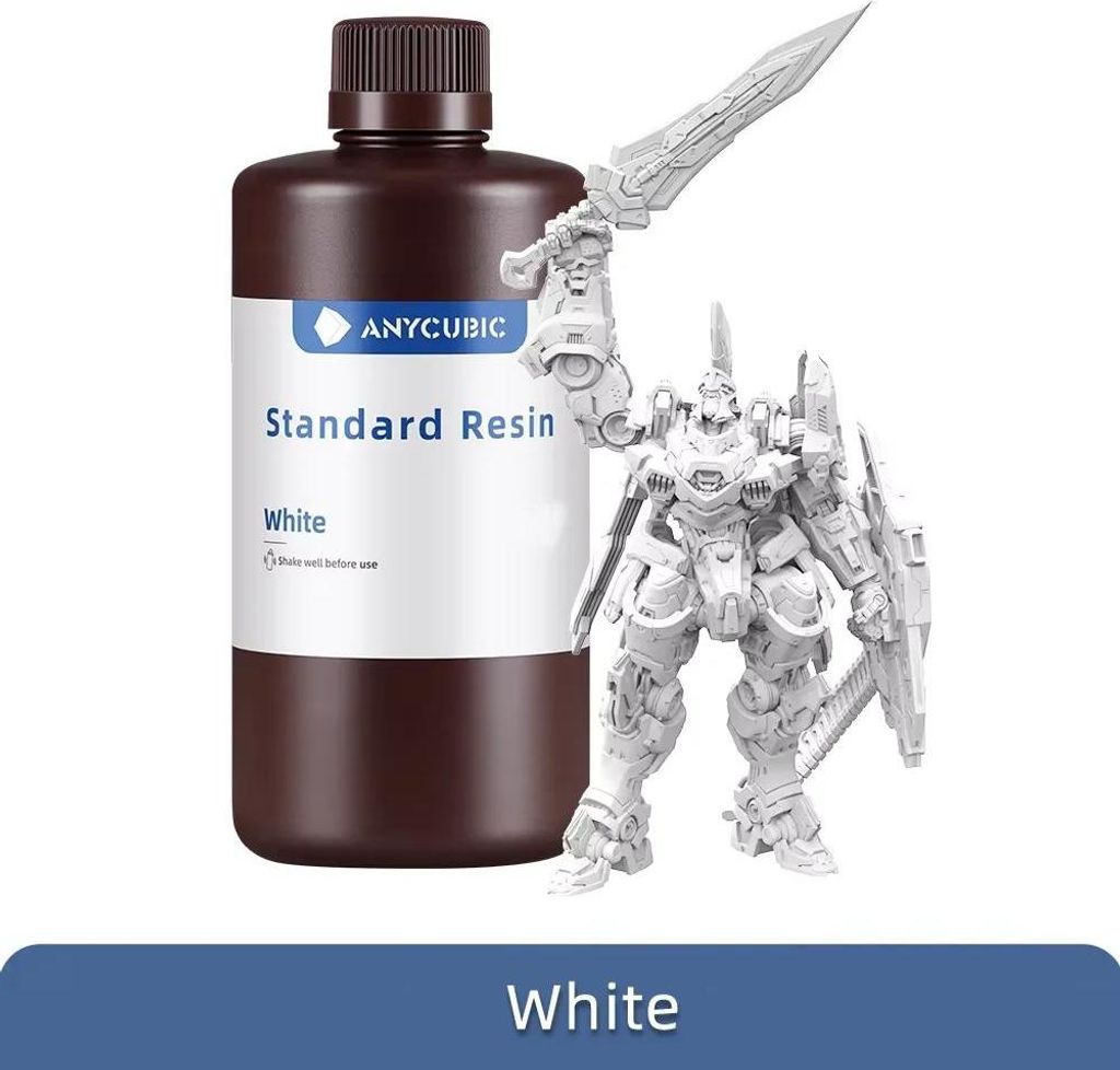 Standard 3D-Druckerharz - 405 nm UV-Harz - Für LCD/MSLA 3D-Drucker - Hohe Präzision - Photopolymer - Flüssig - 5 kg - Weiß