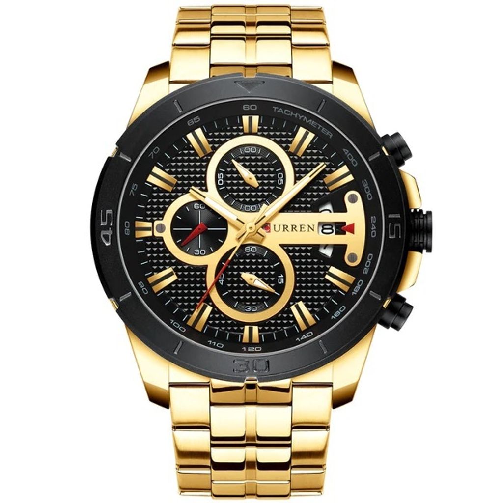 CURREN Steel Uhr - Elegante Herrenuhr in Gold und Schwarz KP6186