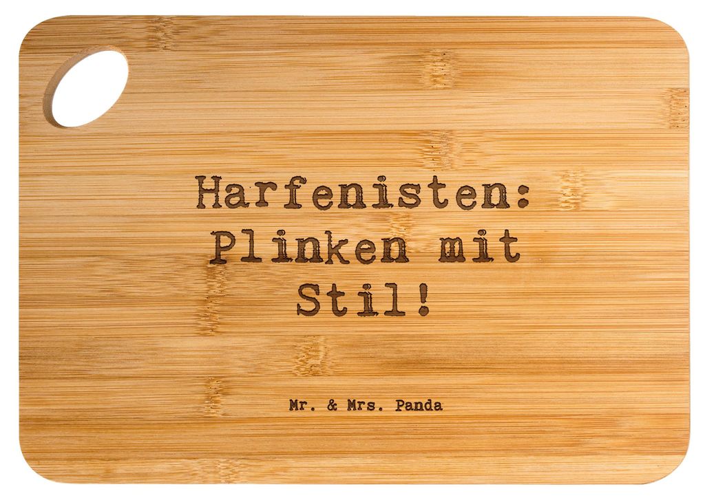 Mr. & Mrs. Panda Holzbrettchen Spruch Harfe mit Stil - Transparent - Geschenk, tapasbrett, Elegant, himmlisch, Lernen, Holzbrett, Harfenmusik, Zupf...