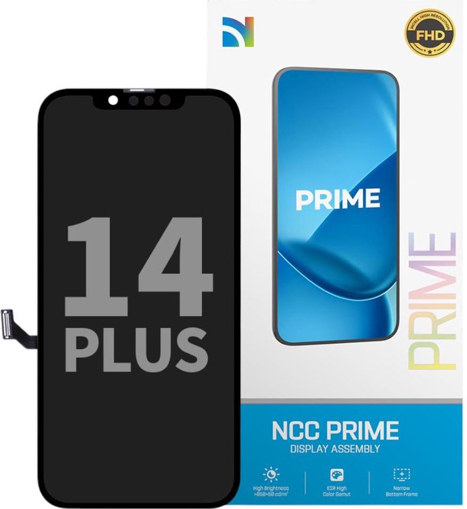 Kompatibel NCC Prime FHD INCELL Display Touchscreen Bildschirm Schwarz für Apple iPhone 14 Plus A2886, A2632 & Werkzeug