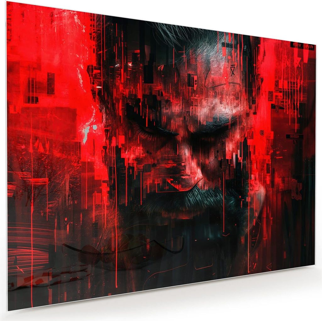 Glasbild 120x90cm in XXL für Wohnzimmer, Schlafzimmer Motiv Abstrakte Digital Kunst