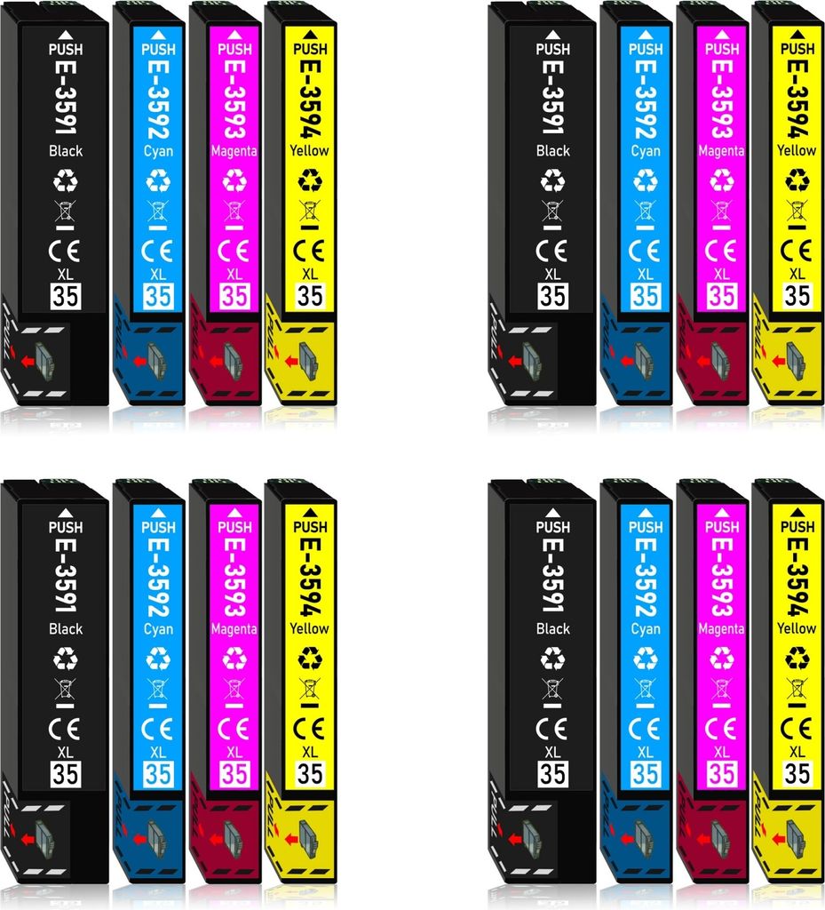 16er Pack Druckerpatronen 35 35XL kompatibel mit Epson WF-4720