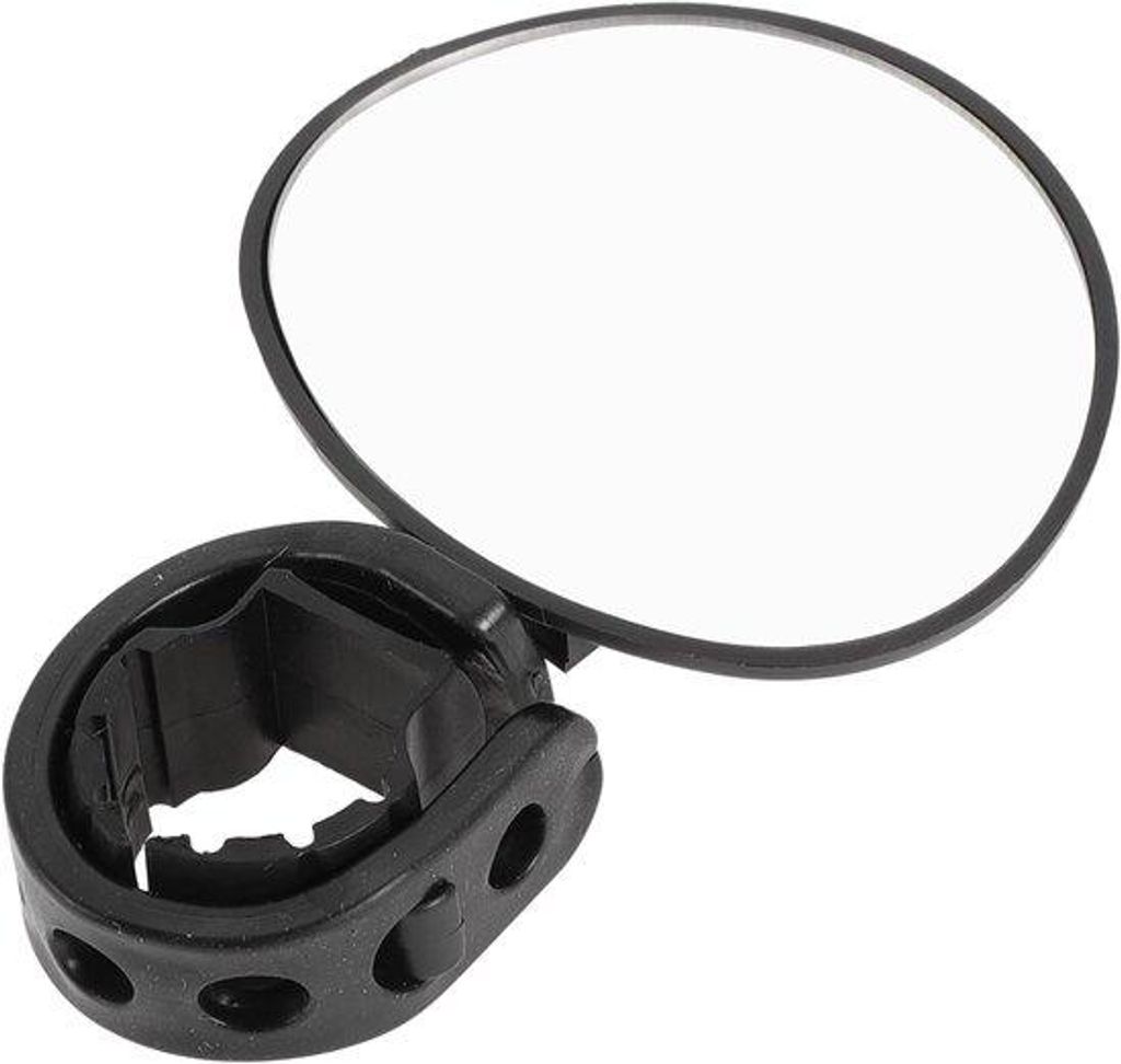 Fahrradspiegel 9,5 x 6,8 cm, schwarz, für Mountainbike und Rennrad, einstückig.