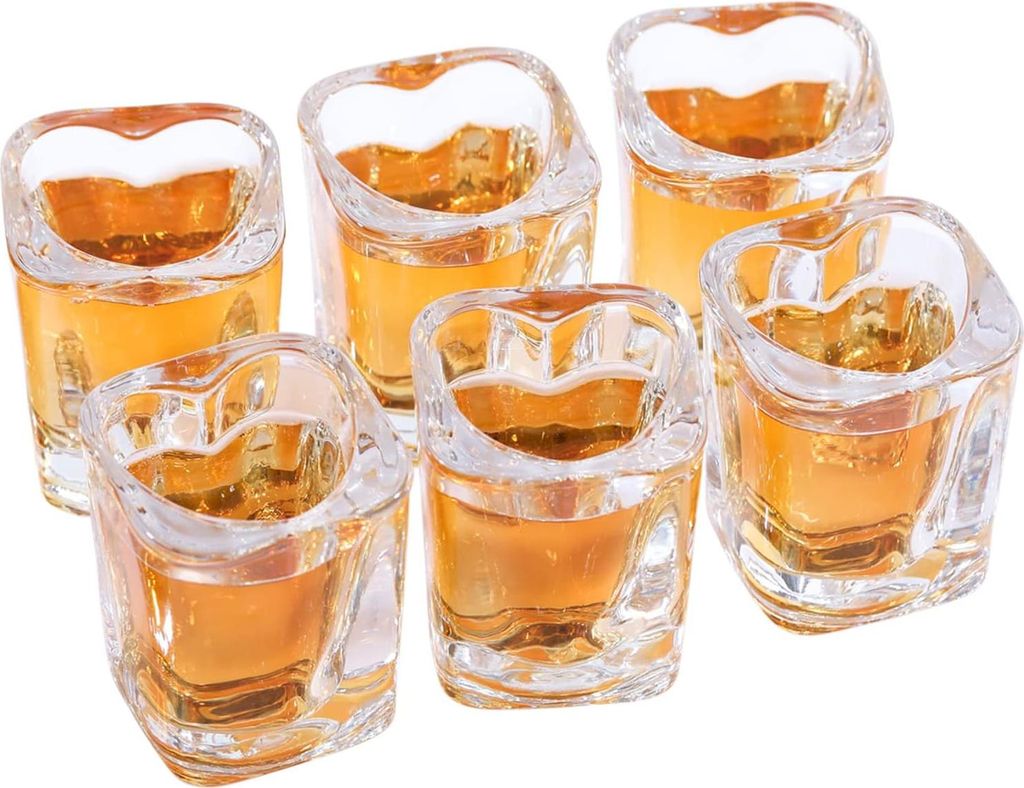 Transparante Shotgläser, 57 ml/5,7 cl Hartvormige Basis 6 Stück, Tequilashotgläser.