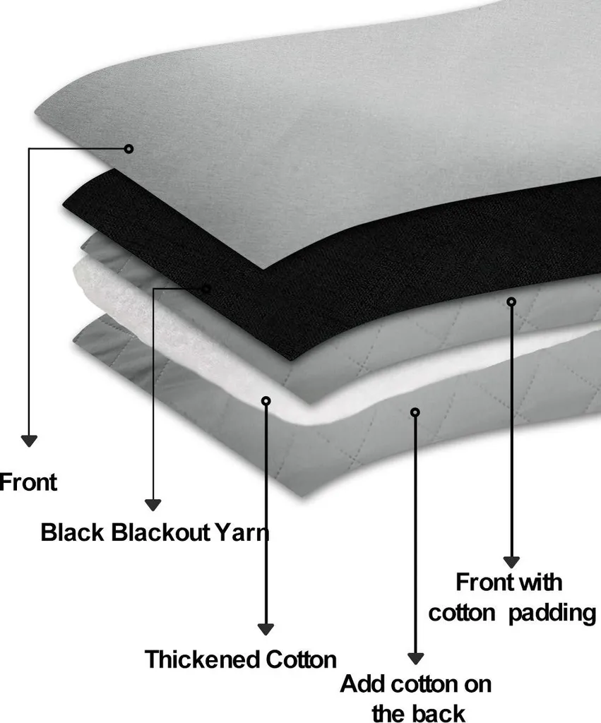 INF Rideau Thermique Isolant 2-en-1 Détachable Noir 132x241cm