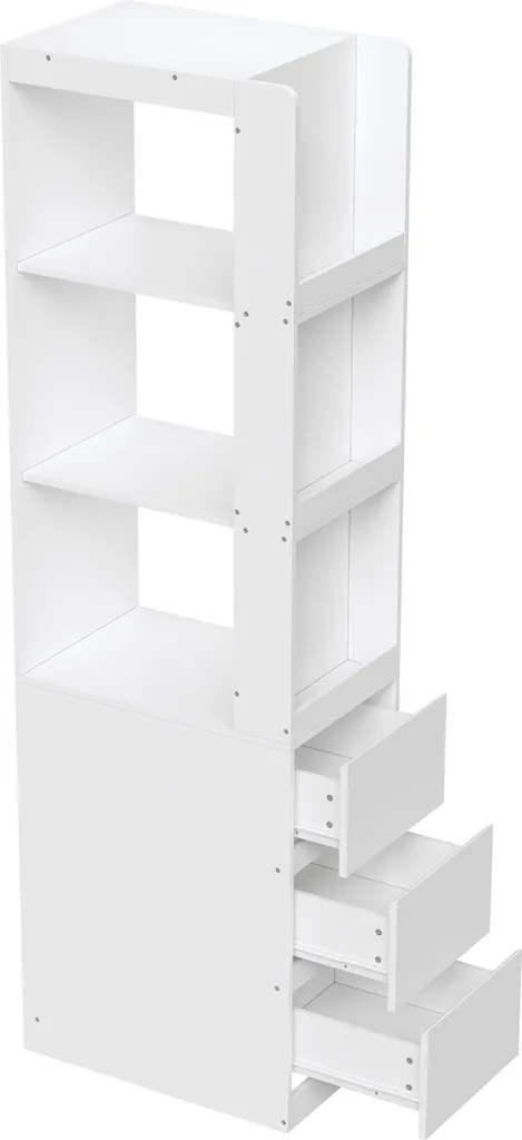Bibliothèque pour petit espace, meuble colonne blanc 200cm multi-usage - 8