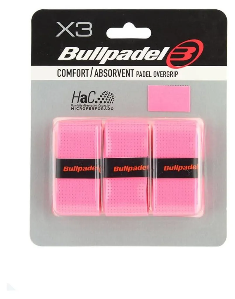 Surgrips de Padel Rose Fluo Bullpadel Gb1201 Confort et Anti-Glisse 3u