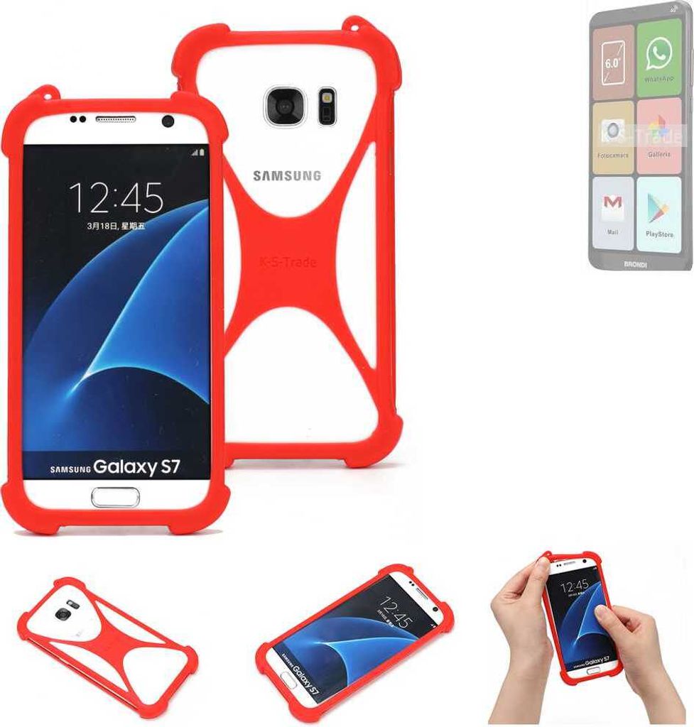 K-S-Trade Handy-Hülle kompatibel mit Brondi Amico Smartphone XL Nero Schutz-Hülle Bumper Silikon Schutz Hülle Cover Case Silikoncase Silikonbumper