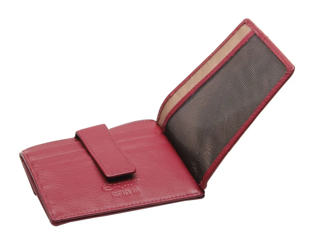 Esquire Oslo Card Holder Red: Accessorio in Pelle Elegante e Compatto - 3