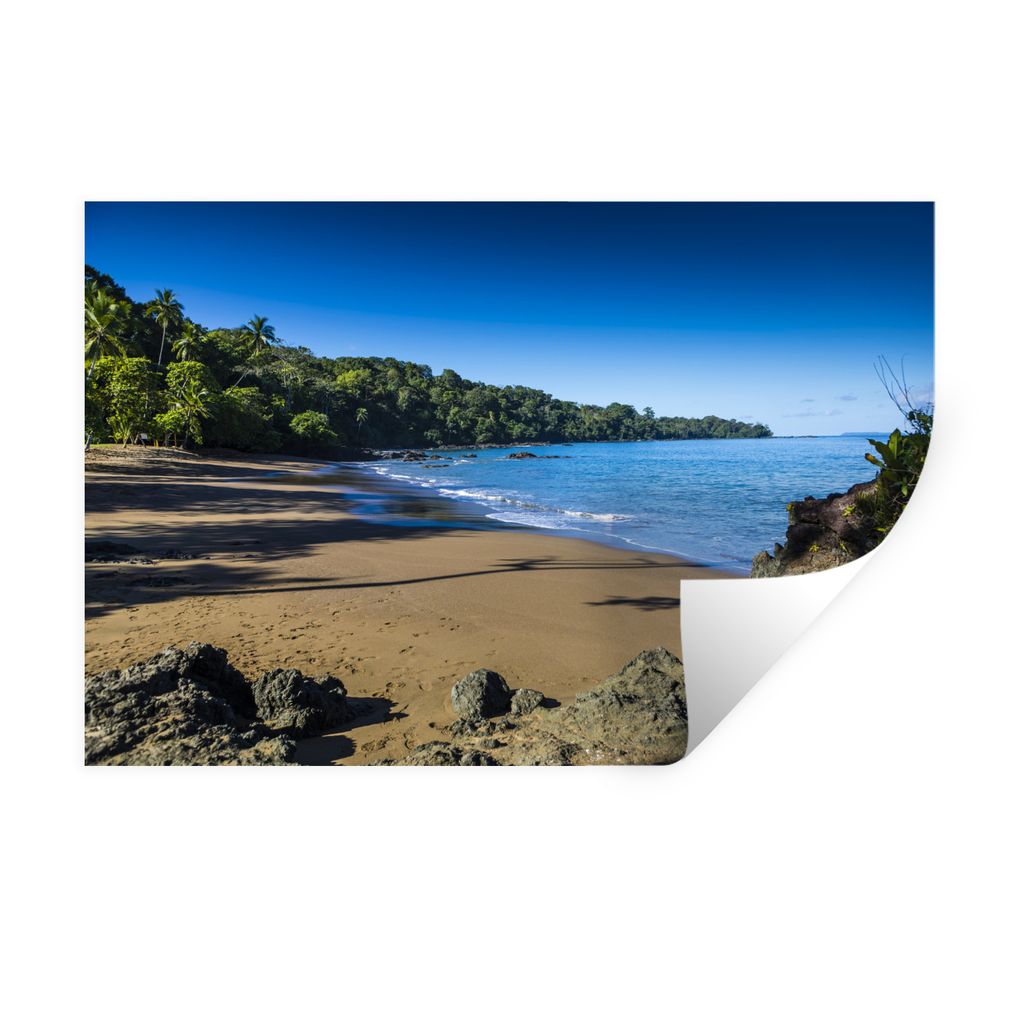 MuchoWow Wandtattoo Wandsticker Wandaufkleber Leerer Strand und blaues Wasser im Corcovado-Nationalpark in Costa Rica 120x80 cm Selbstklebend und...