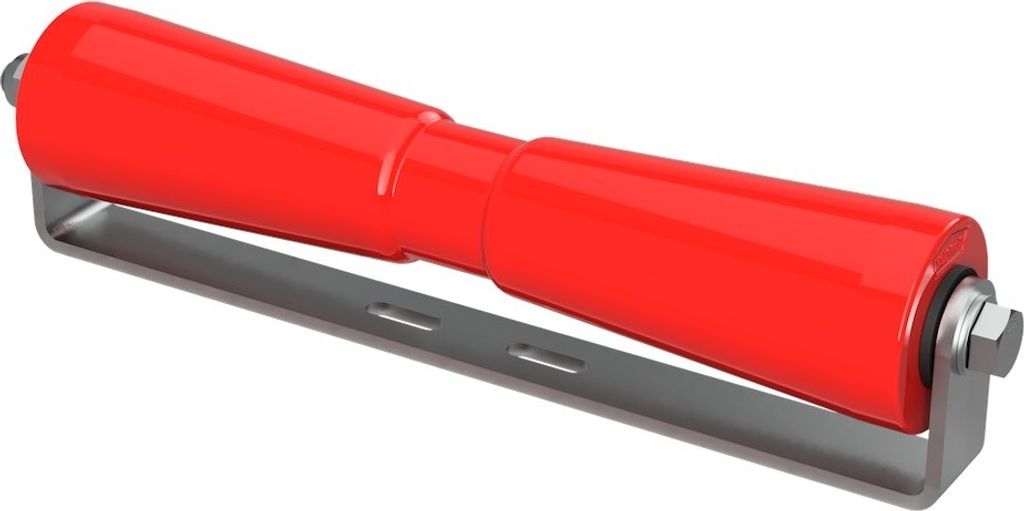 Polyurethan Kielrolle mit Halter Sliprolle Bootstrailer Sliphilfe verzinkt SUPROD, 400 mm, rot